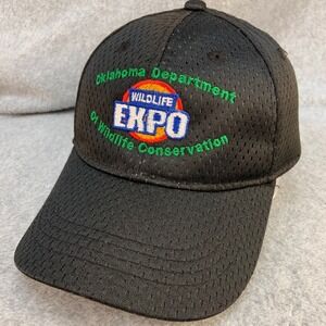 Oklahoma Wildlife Expo Mens Black OC Hat Mesh Adjustable Strap OSFM